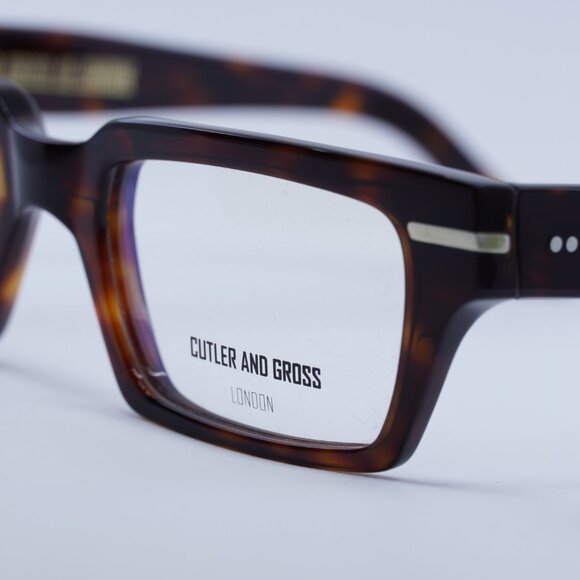 Cutler and Gross CGOP1363 002 Eyeglasses Dark Havana 54mm Rectangle Frame - Picture 2 of 10